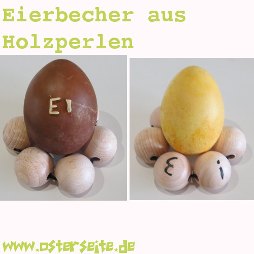 Eierbecher aus Holzperlen